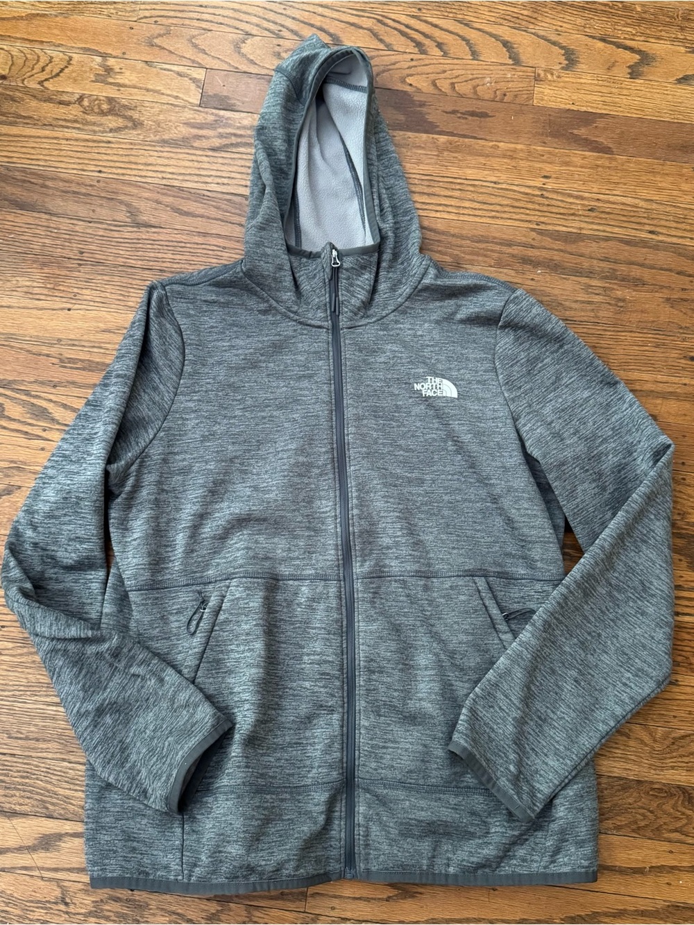 The North Face Canyonlands Zip Up Fleece Hoody Médium Grey Heather L EUC